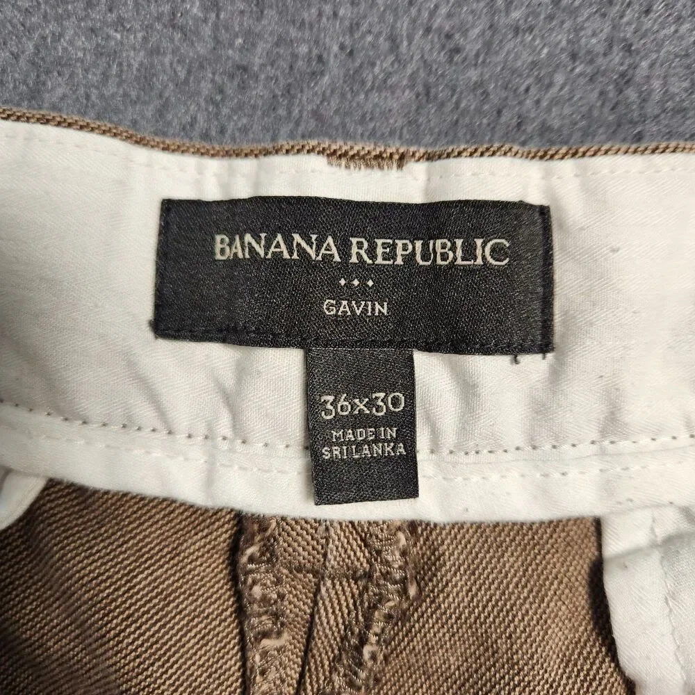 Banana Republic Chino Pants Men 36X30(28) Brown Gavin Straight Leg